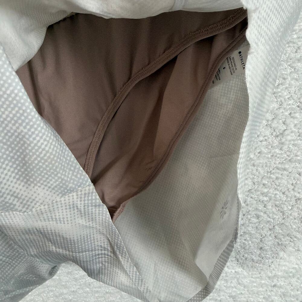 athleta womens white and gray printed hustle shorts 3" white size small sports - Picture 6 of 7